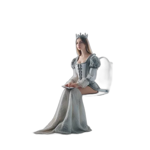 crown, dress, sword, furniture, concept art, 3d render, fantasy art, photorealistic transparent PNG cut-out