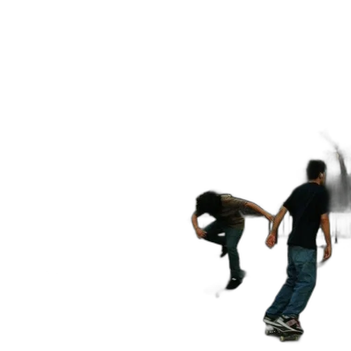 3d render, concept art, outer space, fire, underwater, forest, two, skateboarders transparent PNG cut-out