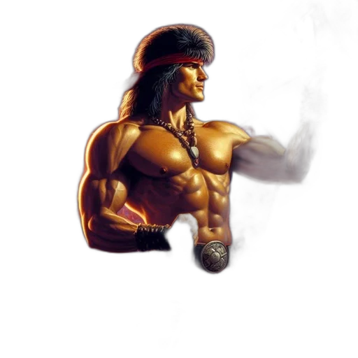staff, concept art, fantasy art, pixel art, photorealistic, muscular, man, red transparent PNG cut-out