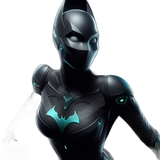 mask, robot, dress, concept art, comic book art, 3d render, cyberpunk, dark transparent PNG cut-out