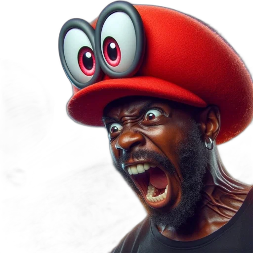 hat, face, animal, mask, man, wearing, red, adorned transparent PNG cut-out