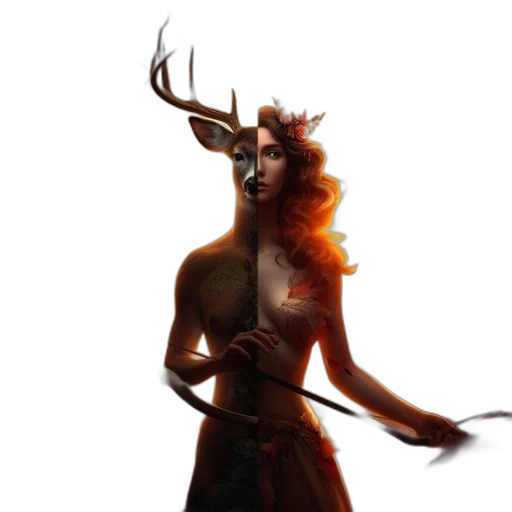 dress, staff, crown, concept art, fantasy art, 3d render, pixel art, red transparent PNG cut-out