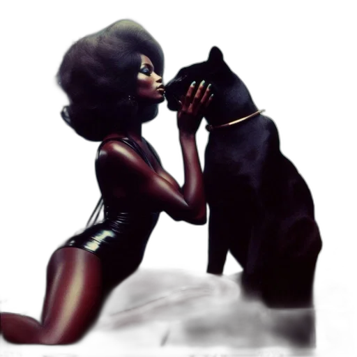 concept art, fantasy art, photorealistic, comic book art, fire, dark, woman, afro transparent PNG cut-out