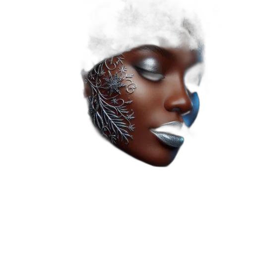 face, mask, crown, hat, photorealistic, 3d render, concept art, fantasy art transparent PNG cut-out