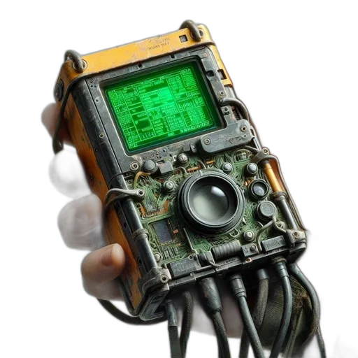 robot, weapon, jewelry, cyberpunk, 3d render, concept art, hand, holds transparent PNG cut-out