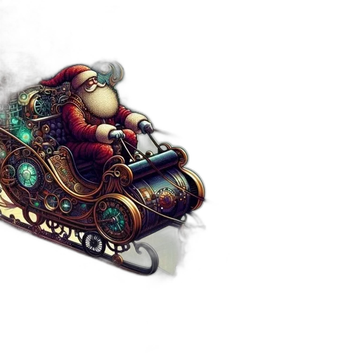 weapon, car, robot, concept art, fantasy art, 3d render, photorealistic, santa transparent PNG cut-out