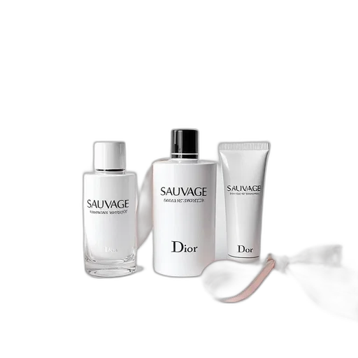set, three, dior, products, displayed, white, background, includes transparent PNG cut-out