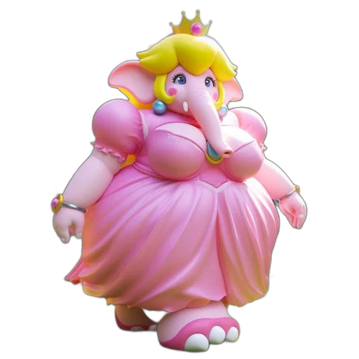 dress, crown, animal, creature, concept art, 3d render, pastel, anthropomorphic transparent PNG cut-out