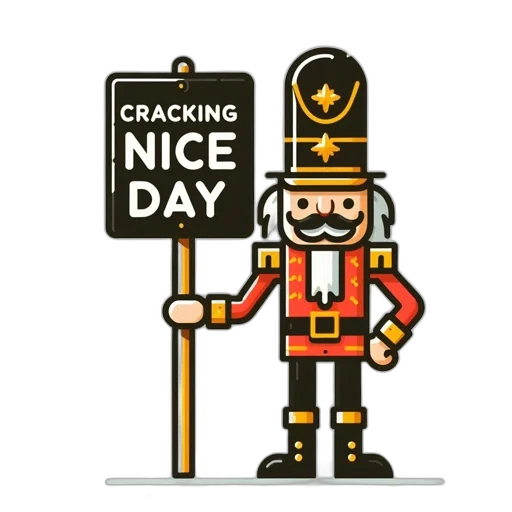 animated, stylized, illustration, features, nutcracker, figure, dressed, red transparent PNG cut-out