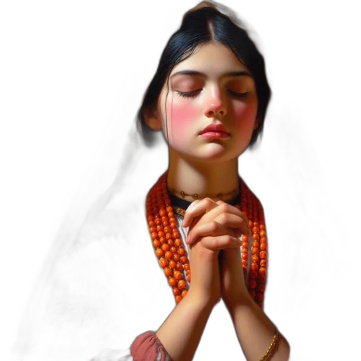 jewelry, dress, photorealistic, oil painting, concept art, fantasy art, red, woman transparent PNG cut-out