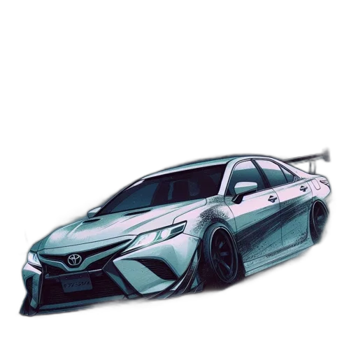 car, weapon, concept art, photorealistic, 3d render, anime, modern, sleek transparent PNG cut-out