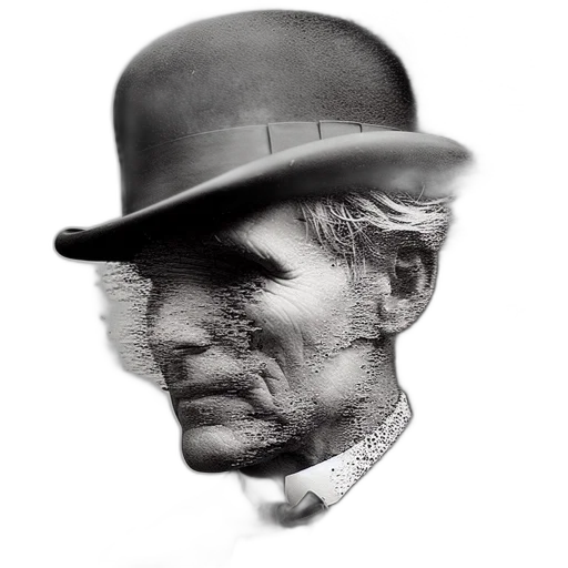 face, hat, mask, creature, photorealistic, 3d render, pencil sketch, concept art transparent PNG cut-out
