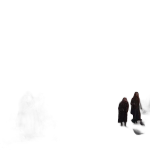 concept art, 3d render, photorealistic, snow, fog, outer space, forest, monochrome transparent PNG cut-out