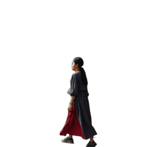 dress, staff, umbrella, shoes transparent PNG cut-out