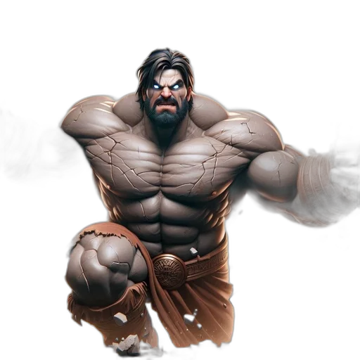 concept art, comic book art, fantasy art, photorealistic, muscular, man, determined, expression transparent PNG cut-out