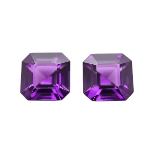 jewelry, crown, 3d render, two, purple, gemstones, displayed, against transparent PNG cut-out