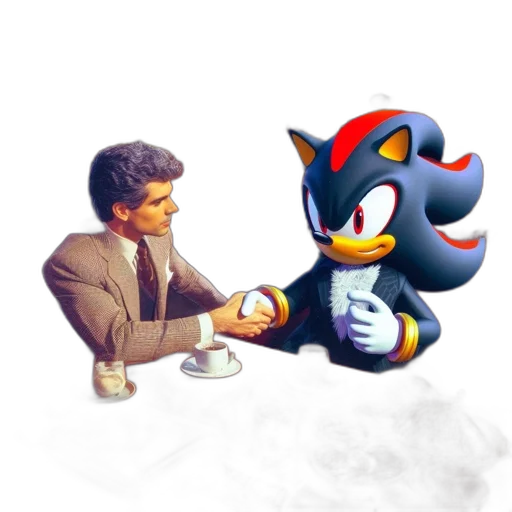 food, pixel art, concept art, 3d render, vaporwave, fire, man, business transparent PNG cut-out