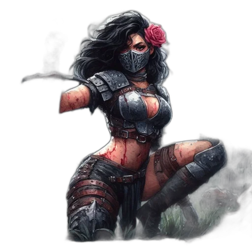 weapon, sword, fantasy art, concept art, comic book art, pixel art, dark, female transparent PNG cut-out