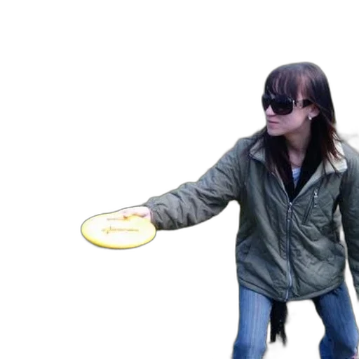 jacket, weapon, staff, umbrella, 3d render, photorealistic, woman, green transparent PNG cut-out