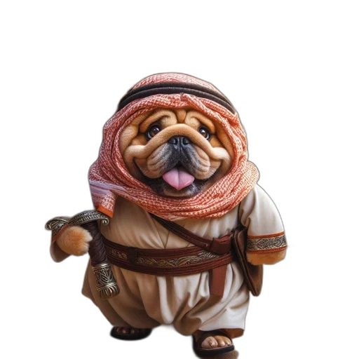 animal, staff, creature, concept art, fantasy art, photorealistic, 3d render, pug transparent PNG cut-out