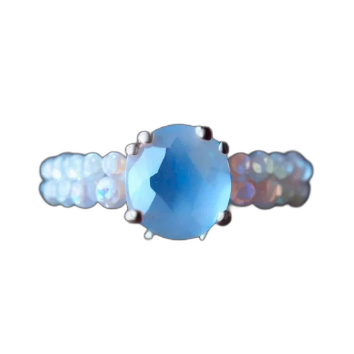 jewelry, crown, staff, 3d render, blue, elegant, ring, features transparent PNG cut-out