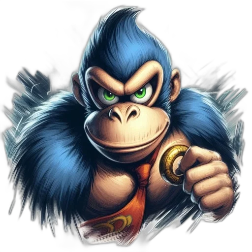 animal, concept art, photorealistic, 3d render, comic book art, animated, gorilla, figure transparent PNG cut-out