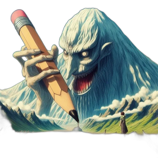 creature, sword, staff, weapon, concept art, fantasy art, watercolor, pixel art transparent PNG cut-out
