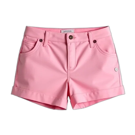 pastel, neon, pair, pink, shorts, zippered, pocket, left transparent PNG cut-out
