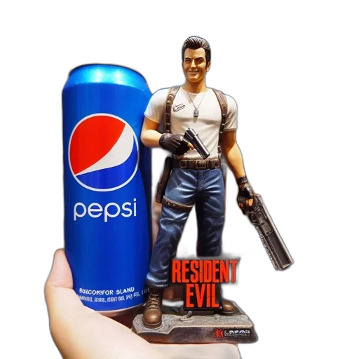 weapon, bottle, robot, food, 3d render, concept art, photorealistic, vaporwave transparent PNG cut-out