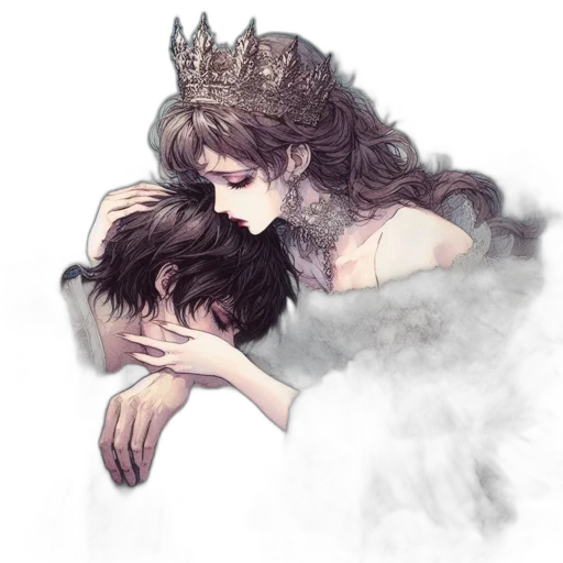 crown, watercolor, fantasy art, concept art, anime, underwater, forest, dark transparent PNG cut-out