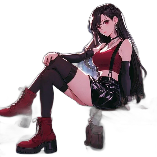 dress, shoes, weapon, pixel art, concept art, anime, fantasy art, red transparent PNG cut-out