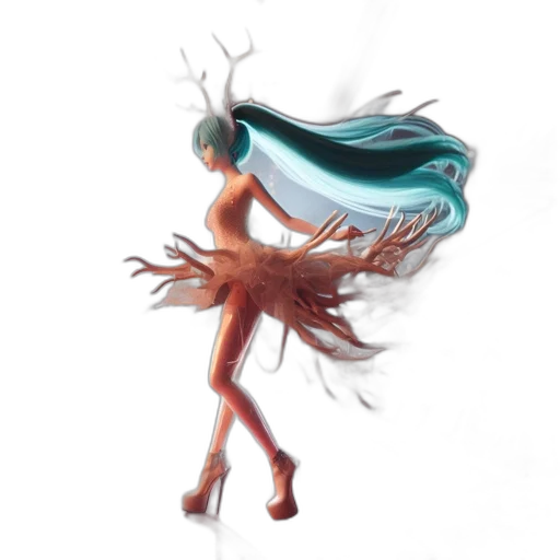 hair, dress, creature, staff, concept art, fantasy art, 3d render, comic book art transparent PNG cut-out
