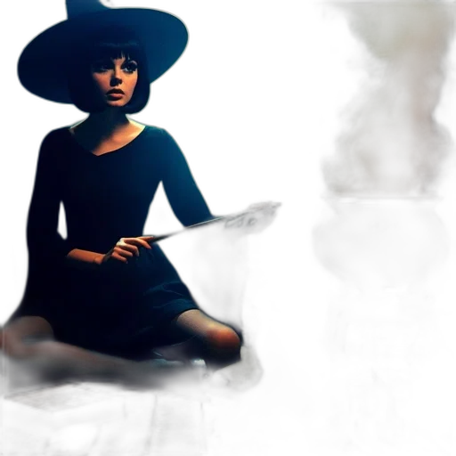 dress, hat, concept art, photorealistic, 3d render, fantasy art, dark, monochrome transparent PNG cut-out