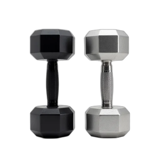 jewelry, robot, 3d render, black, silver, dumbbell, set, displayed transparent PNG cut-out