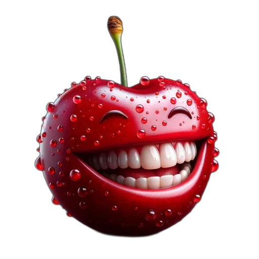food, face, creature, staff, photorealistic, 3d render, concept art, cherry transparent PNG cut-out