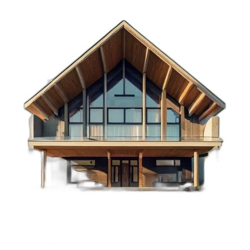 building, furniture, 3d render, photorealistic, concept art, pixel art, earth tones, a-frame transparent PNG cut-out