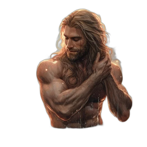 hair, creature, animal, jacket, concept art, fantasy art, comic book art, photorealistic transparent PNG cut-out