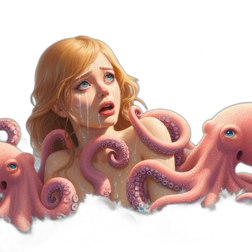 creature, concept art, fantasy art, photorealistic, 3d render, underwater, young, woman transparent PNG cut-out