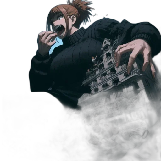 mask, jacket, weapon, creature, concept art, comic book art, 3d render, anime transparent PNG cut-out
