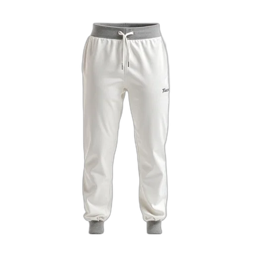 monochrome, pair, white, sweatpants, grey, waistband, small, logo transparent PNG cut-out