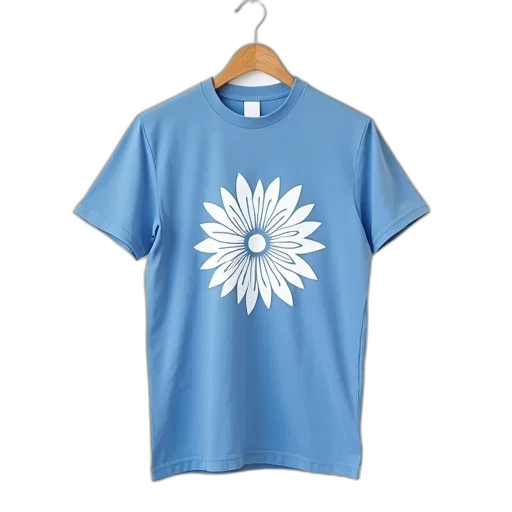 flower, dress, 3d render, blue, t-shirt, white, floral, pattern transparent PNG cut-out
