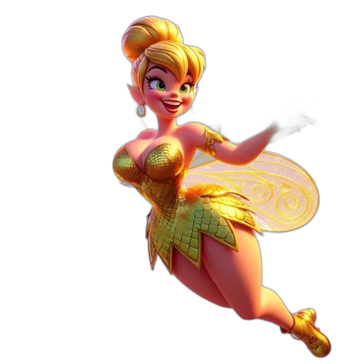 dress, concept art, 3d render, fantasy art, pixel art, golden, whimsical, scene transparent PNG cut-out