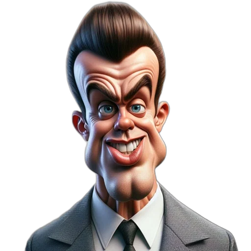 face, staff, cartoon, photorealistic, concept art, 3d render, exaggerated, comical transparent PNG cut-out