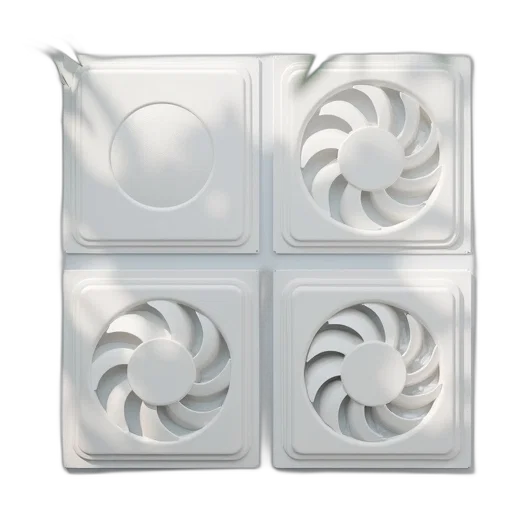 3d render, 4pcs, set, dust, proof, acryloate, removal, cooling transparent PNG cut-out