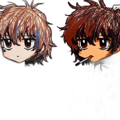 anime, cartoon, concept art, pixel art, earth tones, two, hand-drawn, illustrations transparent PNG cut-out