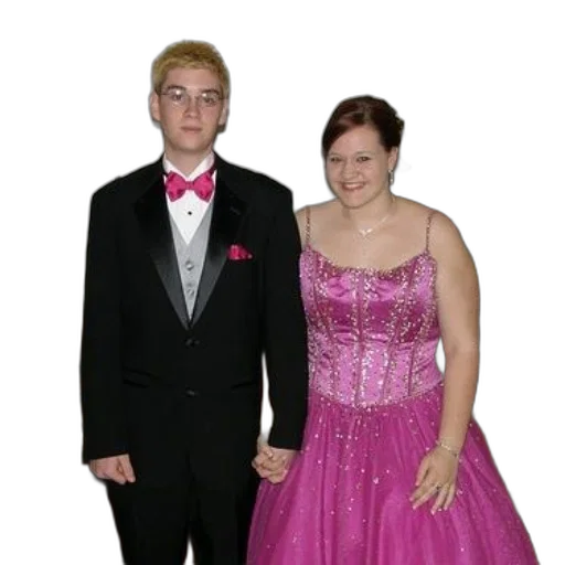 dress, photorealistic, man, black, tuxedo, pink, bow, tie transparent PNG cut-out