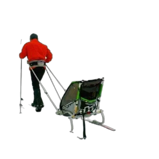 staff, robot, 3d render, person, orange, jacket, pulling, child transparent PNG cut-out