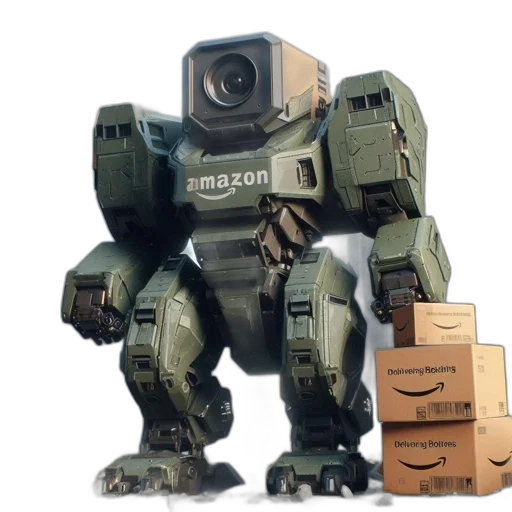 robot, weapon, animal, creature, concept art, 3d render, amazon-branded, giant transparent PNG cut-out