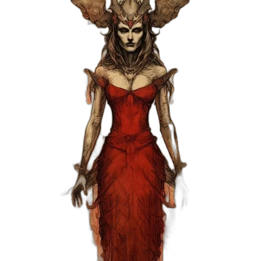 dress, creature, mask, crown, concept art, fantasy art, comic book art, pixel art transparent PNG cut-out