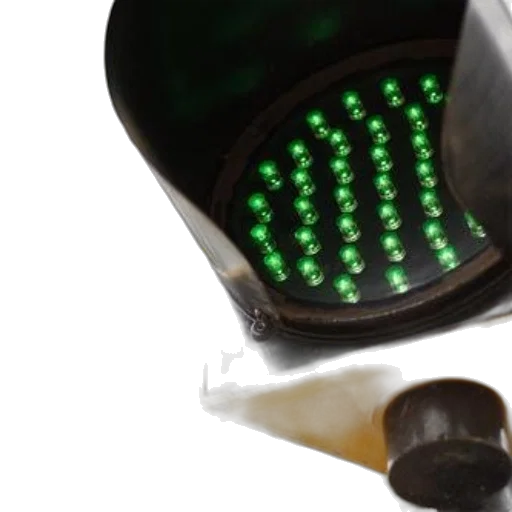 jewelry, robot, hat, 3d render, neon lights, close-up, green, traffic transparent PNG cut-out